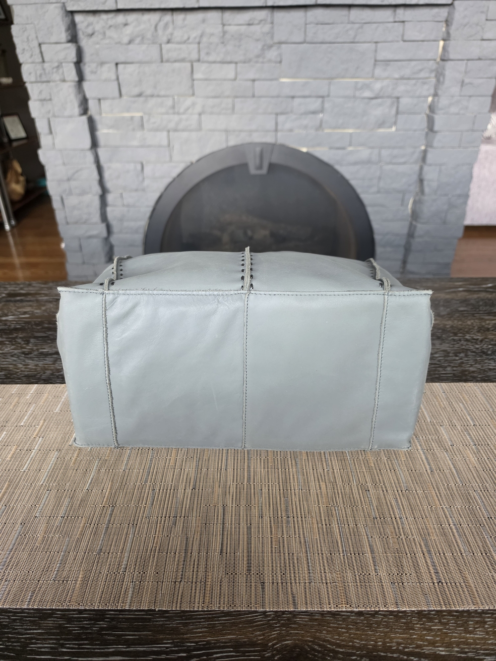 The Sak Soft Blue Los Feliz Large Leather Tote with Contrast Tan Handles - Picture 5 of 5